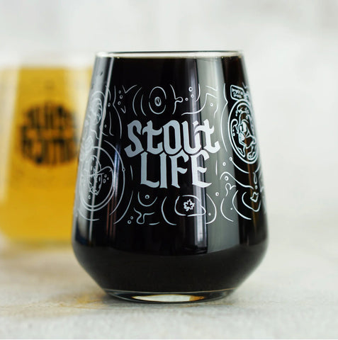 STOUT LIFE! 16.5oz TUMBLER GLASS