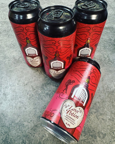 VAULT CITY BREWING. LOVE POTION RASPBERRY CHOCOLATE & CHILLI SOUR 6.8% 440ml - The Beer Shelf