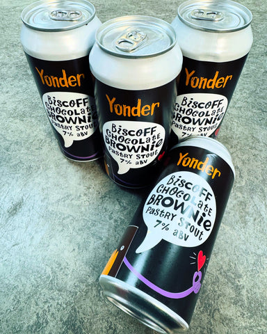 YONDER BREWING & BLENDING. BISCOFF CHOCOLATE BROWNIE PASTRY STOUT 7% 440ml - The Beer Shelf